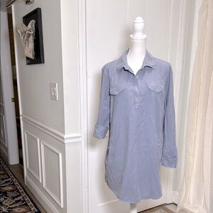 Tommy Hilfiger Womens Blue Striped Shirt Dress Long Sleeve Collared XL Casual